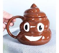 Tuzsocr 500ML Tasse Mug Emoticon Kacke,Nouveauté Morning Cup Tasses à café,Tasse Céramique Humour Perfection,Tasse à thé,avec couvercle,pour homme femme mari fille amis collègue Cadeau d'anniversaire