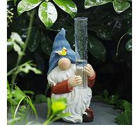Tuzsocr Gnome en Résine, Jauge de Pluie Décorative Extérieure, Joli Manomètre de Mesure de Pluie, Sculpture de Nain Peinte à la Main avec Jauge d'Eau de Plastique, Pour Terrasse, Pelouse