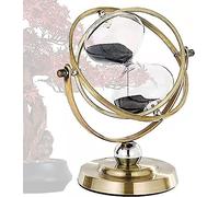 Tuzsocr Grand sablier vintage en métal et laiton - Minuterie rotative à 720° - 60 minutes - Verre de sable d'une heure - Cadeau pour la maison, le bureau, le bureau, la décoration de mariage (noir)