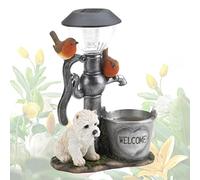 Tuzsocr Lampes solaires à LED en Forme Lapin,Figurine de Chat résine décor,Forme de Chiot en Solaire Lampe de Pelouse,Extérieur Animaux Décoration,imperméable,pour extérieur,Cour,Patio,Jardin (Chien)