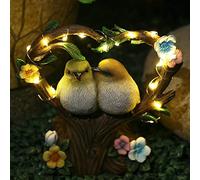 Tuzsocr Lumières solaires en Forme de Chouette,Statue Extérieur Animaux Décoration,Lampe Solaire à LED éTanche en RéSine,Figurines Jardin Couple,pour Cour Pelouse Maison Entrée Noël Cadeau (Style 2)
