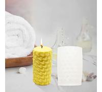 Tuzsocr Moule à bougie en silicone 3D en forme de nid d'abeille, moule à bougie cylindrique en forme de ruche, moule fait à la main, moules en silicone décorés pour la fabrication de bougies en cire