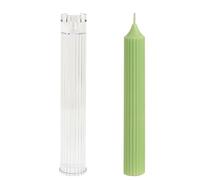 Tuzsocr Moulle Bougie Plastique, Moule Bougie Cylindrique, Moule à Bougies Pilier DIY en forme de Bougie 3D, pour bougies d'église, Noël, dîner, Saint-Valentin, décoration de la maison (L-3,5 x 25 cm)