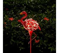 Tuzsocr Piquet de jardin solaire flamant rose avec LED, en métal, résistant aux intempéries, style 2