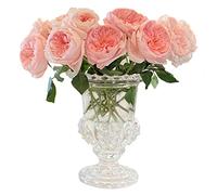 Tuzsocr Vases en Verre Vintage,Vase decoratif Design Transparent,Vases Décoratifs en Forme de Cylindre,Vase Floral pour Mariage,pour Fleurs, Table,centres de Table,décoration d'intérieur,Mariage (S)