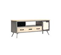 Tv-meubel 120x30x45 cm massief mangohout en staal246282