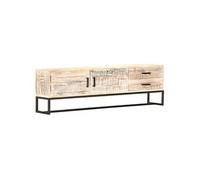 Tv-meubel 140x30x45 cm massief acaciahout wit287328