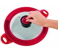 TV unser Original 02982 Bratmaxx Couvercle de Cuisson Universel et 2 en 1 avec Son minuteur Rouge
