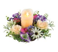 TV unser Original 05199 Bougie avec couronne de fleurs décorative