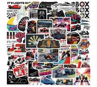 TVIVID Lot de 50 autocollants F1 Formule Un de course drôles en vinyle pour ordinateur portable, bagages, skateboard, moto, vélo, casque
