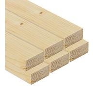 TWE - Tucci Wood Essence Twe Lot de 6 lattes en bois de sapin massif 20 x 40 x 3 m raboté sur quatre côtés avec chanfrein en arêtes, fabriqué en Italie