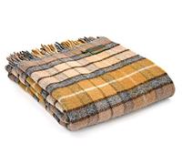 Tweedmill Textiles Couverture de pique-nique en pure laine vierge Motif tartan Buchanan naturel Fabriqué en Grande-Bretagne
