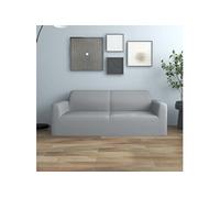 vidaXL Housse Extensible de Canapé 2 Places Protection de Meubles Couverture de Canapé Housse Extensible de Sofa Salon Gris Jersey de Polyester