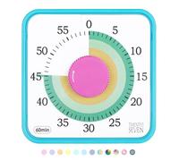 TWENTY5 Seven Compte à rebours de 19,1 cm ; minuterie visuelle de 60 Minutes et 1 Heure - Outil pédagogique en Salle de Classe, réunion de Bureau, Horloge de Compte à rebours mécanique pour Enfants