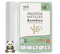 Twillie Protège Matelas 180x210 Bambou - Qualité Supérieure - Imperméable & Respirant - Enrichi de Coton Naturel, Traitement Suisse Sanitized® Anti-acarien, Antibactérien, Anti-Odeur - Fabriqué en UE