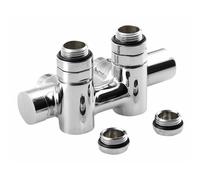 Sapho Twin Combi - Kit de raccordement de valve, raccordement central, droite, entraxe 50 mm, chrome CP461S