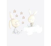 Twin Rabbit Sticker mural de rêve de cigogne