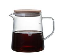 Twinice Carafe à Café en Verre avec Couvercle en Bois, Style Classique, Hermétique, 500 ml, pour Thé et Jus