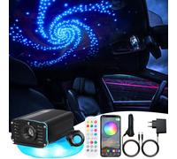 Twinkle Kit de plafonniers LED en fibre optique pour voiture/plafond, télécommande Bluetooth/RF avec 300 pièces, câble à fibre optique de 2 m, 0,75 mm et pilote de moteur RGBW avec mode musique