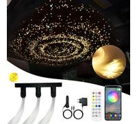 Twinkle Lot de plafonniers LED en fibre optique Light Star, lumière en fibre de verre étoilée avec application/télécommande/mode musique, dynamo RGBW et 300 pièces x 0,75 mm x 2 m câble fibre optique