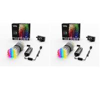 Twinkly Curtain 210 LED RGB+Blanc, Guirlande LED Extérieure et Intérieure, Lumières Smart RGB et Blanc, Compatible avec Alexa, Google Home, IP44, Contrôle App, Fil Transparent, 1.5m x 2.1m (Lot de 2)