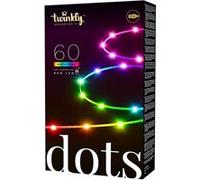 Twinkly Dots - Guirlande Lumineux Flexible Contrôlé par une Application avec 60 LEDs RGB (16 Millions de Couleurs). 3 Mètres. Fil Transparent. Alimenté par USB. Décoration Lumineuse Intérieure Intelli