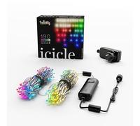 Twinkly Icicle 190 LED RGB+Blanc, Lumières Cascade LED Extérieur et Intérieur, Lumières Smart RGB et Blanc, Compatible avec Alexa, Google Home, IP44, Contrôle App, Fil Transparent, 5.5m