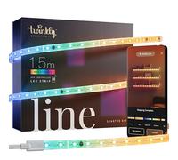 Twinkly Line Starter Kit 1.5m, Bandeau LED Multicolore, Kit avec Contrôleur Intelligent, Compatible avec Alexa, Google Home, Éclairage LED Gaming, 16 M+ De Couleurs, Contrôlé Par App, Fil Blanc