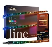 Twinkly Line Starter Kit 1.5m, Bandeau LED Multicolore Magnétique et Adhésif, Kit avec Contrôleur Intelligent, Compatible avec Alexa, Google Home, 16 M+ Couleurs, Contrôlé par App, Fil Noir