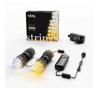 Twinkly Strings 250 LED Blancs, Bande LED Intérieur et Extérieur, Lumières LED Smart Blanc Chaud à Froid, Compatible avec Alexa et Google Home, IP44, Contrôle via App, Fil Noir, 20m