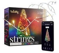 Twinkly Strings 250 LED RGB+Blanc, Guirlande Lumineuse Exterieur et Intérieur, Lumières LED Multicolores, Compatible avec Alexa, Google Home, IP44, Guirlande Noël, Contrôle App, Fil Noir, 20m