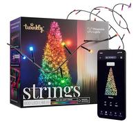 Twinkly Guirlande LED Strings 600 RGB – Intérieur/Extérieur, App, Alexa/Google, IP44, Fil noir 48 m