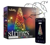 Twinkly – Guirlande lumineuse Strings 600 LED RGB+Blanc – Extérieur/Intérieur, 48 m, IP44, fil noir