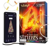 Twinkly Strings USB-C Candle 100 LED, Guirlande LED en Forme de Bougie, Fil Lumineux LED Multicolore RGB, Lumières Saint-Valentin, Compatible avec Alexa, Google Home, USB C, Fil Transparent, 6m