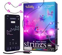 Twinkly Strings USB-C Heart 200 LED, Guirlande Lumineuse en Forme de Coeur, Fil Lumineux LED Multicolore RGB, Lumières Saint-Valentin, Compatible avec Alexa, Google Home, USB C, Fil Vert, 12m