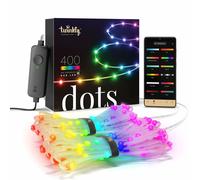 Twinkly Dots 20m, Bandeau LED Multicolore pour Extérieur et Intérieur, Bandeau LED RGB Flexible, Compatible avec Alexa, Google Home, IP44, 16 M+ Couleurs, Contrôle App, Fil Transparent, 400 LED