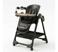 Twinky® Chaise Haute Bébé EXPLORE | Évolutive, Pliable & Réglable | Siège Repas Confort de 6 Mois à 3 Ans | Noir