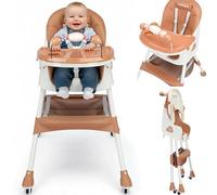 Twinky® Chaise Haute Bébé MAXI 2-en-1 - Chaise de repas pliable, poussette - Chaise évolutive et chaise bébé pour nouveau-nés - Convient de 6 mois à 4-5 ans - Brun