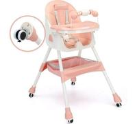 Twinky® Chaise Haute Bébé MAXI 2-en-1 - Chaise de repas pliable, poussette - Chaise évolutive et chaise bébé pour nouveau-nés - Convient de 6 mois à 4-5 ans - Rose