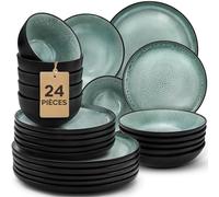 Twinzee 24 Vaisselle et Arts de la Table Sage - Compatible Micro-onde - Assiettes Service de Table Riviera Collection