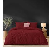 Twinzen - Housse de Couette 200x200 + 2 Taies Oreiller 50x70cm | Bordeaux · Microfibre Ultra Douce · Parure de Lit 140x190 · 3 Pièces · OEKO-TEX · Fermeture Éclair · Linge de Lit Adulte