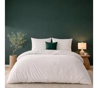 Twinzen - Housse de Couette 200x200 + 2 Taies Oreiller 65x65cm | Blanc · Microfibre Ultra Douce · Parure de Lit 140x190 · 3 Pièces · OEKO-TEX · Fermeture Éclair · Linge de Lit 2 Personnes