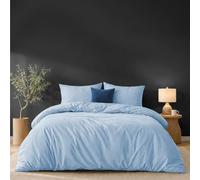 Twinzen Housse De Couette 240x220 cm avec 2 Taies Oreiller 50x70 cm, Bleu - Parure de Lit 220x240 Adulte en Microfibre - Oeko-Tex