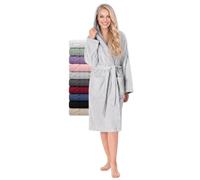 Twinzen Peignoir de Bain Femme - 100% Coton avec Capuche