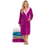 Twinzen - Peignoir de Bain Femme - 100% Coton Velours Premium | Eponge Absorbante · Tissu Doux et Moelleux · Oeko-Tex · Robe de Chambre Sortie de Bain · Capuche, Poches, Ceinture