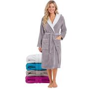 Twinzen - Peignoir de Bain Femme - 100% Coton Velours Premium | Eponge Absorbante · Tissu Doux et Moelleux · Oeko-Tex · Robe de Chambre Sortie de Bain · Capuche, Poches, Ceinture