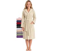 Twinzen - Peignoir de Bain Femme avec Capuche - 100% Coton Éponge | Tissu Confortable, Doux et Absorbant · Oeko-Tex · Robe de Chambre Sortie de Bain · Poches et Ceinture