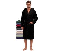 Twinzen - Peignoir de Bain Homme avec Capuche - 100% Coton Éponge | Tissu Doux et Absorbant · Oeko-Tex · Robe de Chambre Sortie de Bain · 2 Poches et 1 Ceinture