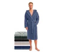 Twinzen Peignoir de Bain Homme Eponge, Coton Oeko-Tex | Certifié Oeko-Tex · Tissu Doux et Absorbant · Capuche, 2 Poches et 1 Ceinture · Spa, Piscine, Salle de Sport