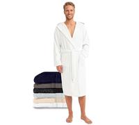 Twinzen Peignoir de Bain Homme Eponge, Coton Oeko-Tex | Certifié Oeko-Tex · Tissu Doux et Absorbant · Capuche, 2 Poches et 1 Ceinture · Spa, Piscine, Salle de Sport